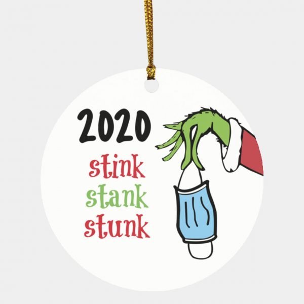 2020 Stink Stank Stunk Ornament on Gold Cord