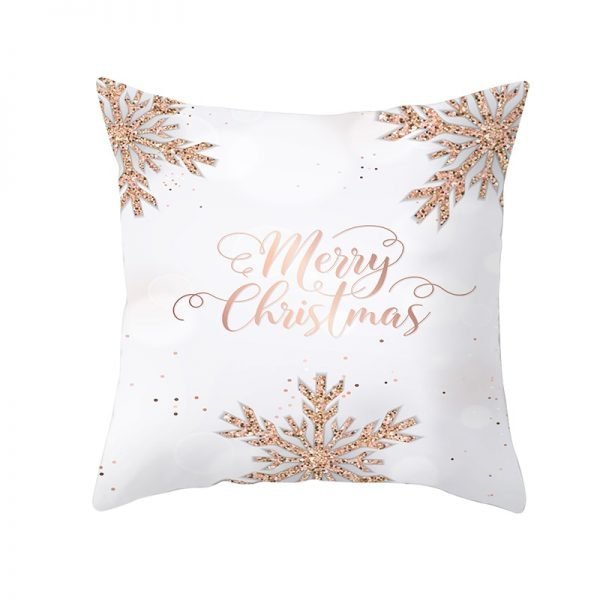 Snowflakes Merry Christmas Pillow Cover