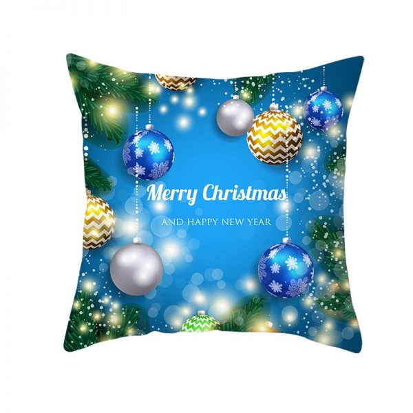 Merry Christmas & Happy New Year Shining Ornaments Pillow Cover