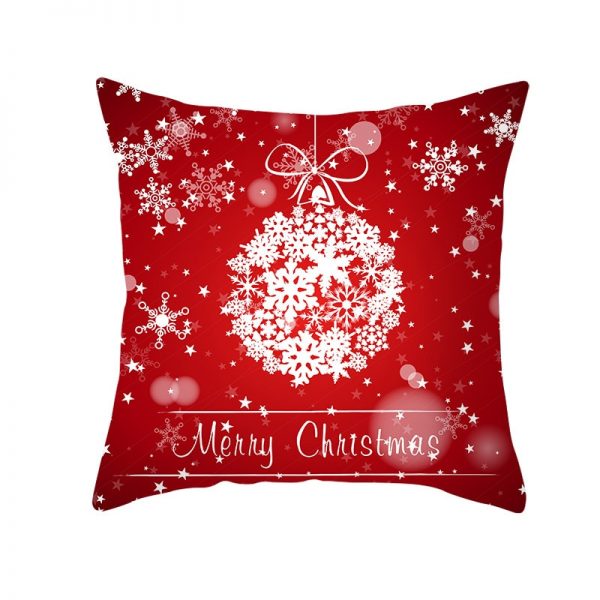 Merry Christmas Snowflake Ornament Pillow Cover